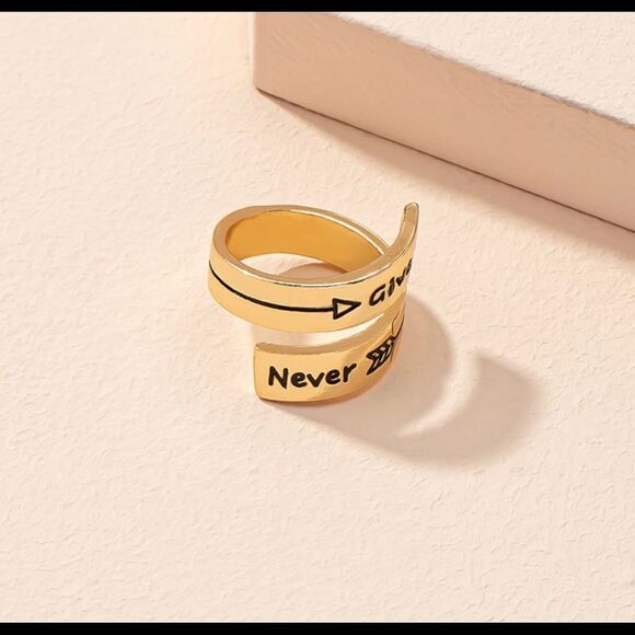 Everything 5/$10 Going out of business sale!! NEW “Never Give Up” Ring - Picture 2 of 4
